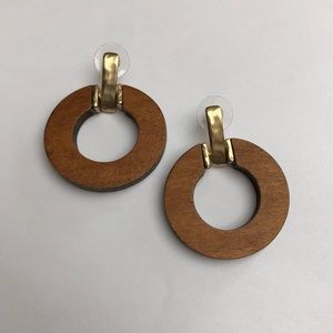 Madewell Open Wooden Circle Hoops